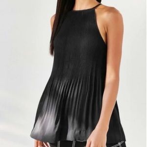 Black pleated racerback top